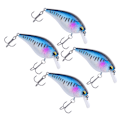 Miniatyrbilde 3 av 8: 4 stk Kunstig Simulering Plast Minnow Crank Rock Lure Bait Fisketilbehør 4#