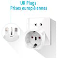 Miniatyrbillede 2 af 5: 2-delt UK stikadapter, Europa til UK Type G rejseadapter, hvid