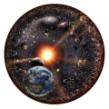 Pikkukuva 1 / 7: 1000 kpl pyöreä palapeli Universumi aurinkokunnan planeetta Sun Earth -lasten aikuisten pelilelulla