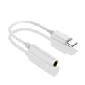 DAC USB C till 3,5 mm AUX-adapter för hörlurar högtalare vit