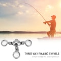 Miniatyrbillede 8 af 8: 20 stk. Holdbare Fleksible Trevejs Rullesvirvler Triple Swivel Fiskekonnektorer (3#)