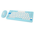 Pikkukuva 8 / 8: Langaton näppäimistö ja hiirisetti tyylikkäillä pyöreillä näppäimillä, hiljainen, ergonominen, 2.4G näppäimistö ja hiiriyhdistelmä pöytätietokoneelle, sininen