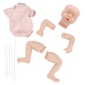 Miniatyrbild 5 av 8: Återfödd babydocka kit 18 tum DIY docka tillverkning tillbehör Livsliknande nyfödd babydocka kit 18 tum