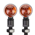 Miniatyrbillede 2 af 8: 2 stk Motorcykel Kugle Blinklys Lampe Passer til Honda (Sort Skal Gul Linse)