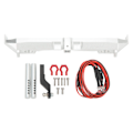 Miniatyrbillede 1 af 8: RC Bagager Bumper i Aluminiumlegering med 2 Hvide Lampeperler RC Metal Bumper til SCX10 til TRX4 til Red Cat GEN8 1 / 10 RC Bil Sølv