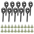 Miniatyrbillede 2 af 7: 10 stk. agnskruer med 20 stk. ovale ringe karpe rig ring stop karpe fiskegrej krog skrue grøn