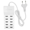 Miniatyrbillede 1 af 8: USB-opladningsstation 10-port vægstrømsmartlader til flere enheder EU-stik 100-240V
