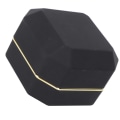 Miniatyrbild 8 av 8: Lyx Ring Box Fyrkantig sammet Vigselring Case med LED-ljus för Förslag Förlovningsbröllop Svart
