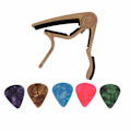 Pikkukuva 2 / 8: Capo Quick Release String Clamp set , jossa on 5 kpl kitarahaku bassolle BanjoLight Wood Color