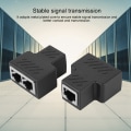 Miniatyrbillede 5 af 8: 2 STK 3,5 MM Han 3-kanals Netværk RJ45 8-kernet Jack Splitter Adapter POE Netværksdistributør
