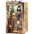 Miniatyrbild 1 av 8: DIY Bokhörna Kit 3D Träbok Modell Pussel Byggsats Bokhylla Infoga Dekor Hem Bordsdekoration