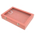 Miniatyrbillede 3 af 8: Pin Display Case Klar Støvtæt Medal Display Case Ramme til Badges Pins Smykker Pink M