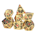 Miniatyrbillede 3 af 8: 7 stk. terning med dragemønster i polyhedral form - bærbart og udsøgt metalsæt til fester og rollespil