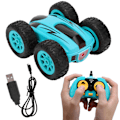 Miniatyrbilde 8 av 8: Mini Stunt 2.4G Høyhastighets To-Siders 360 Graders Rotasjon Trådløs RC Bil Firehjulsdrift (blå)