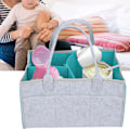 Miniatyrbilde 7 av 8: Bleieorganiserer for baby med flere rom, mammaveske i filt, reiseveske for sminke (lys grågrønn)