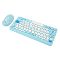 Pikkukuva 5 / 8: Langaton näppäimistö ja hiirisetti tyylikkäillä pyöreillä näppäimillä, hiljainen, ergonominen, 2.4G näppäimistö ja hiiriyhdistelmä pöytätietokoneelle, sininen