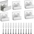 St Stainless Steel Mirror Hooks, Heavy Duty Wall Hooks Silver, Wall Mounted Tile Hook, with 12 Fixe P