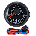 Miniatyrbilde 1 av 8: 52mm Universal Båtrorvinkelindikator 0-190ohm Signal med Ror Sensor 9-32V Bakgrunnsbelyst Måler for Båt Yacht Svart Skive Svart Deksel