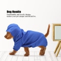 Miniatyrbillede 3 af 6: Sød Polyester Kæledyr Vinter Varm Hættetrøje Sweatshirt Tøj Frakke til Hunde Hvalpe Katte M Mørkeblå