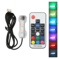 Miniatyrbillede 3 af 8: LED akvarielys Mikrolandskab akvarie-fjernbetjeningslys til mellemstore små akvarier med sekskantede blokke, sort linje