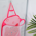 Miniatyrbilde 2 av 5: Sammenleggbar klesvaskpose Foldbar kleskurv Stor klesvaskkurv Mesh veggmontert for bad med krok Rosa katt