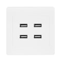 Miniatyrbilde 7 av 8: 4 USB-porter DC 5V Hjemmekontor Elektrisk Veggmontert Strømkontakt Laderuttak (110~250V)