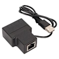 Miniatyrbillede 1 af 8: Ethernet Splitter 100M 1 til 2 Guldbelagt Pin Skærmet Lag Stærkt PVC LAN Splitter til ADSL Hub Switcher TV Router