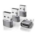 Miniatyrbillede 1 af 5: 4-pak USB til USB-C-adapter, Type-C hun til A han bilopladerkonverter til ny iPhone 16 Pro Max Plus 15 14 13, Appl