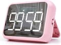 Kökstimer (rosa), 4\" digital klassrumstimer för barn, stor magnetisk LED-nedräkningstimer, klassrum med kontinuerlig ljusfunktion