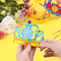 Miniatyrbillede 7 af 8: 4 stk. DIY kronehat prinsessehovedbeklædning sjove børns håndarbejdstøj fødselsdagsfest håndværk
