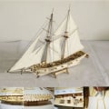 Miniatyrbild 5 av 8: 7st bronsdelar Träsegelbåtsskeppssats Hem DIY-modell Dekoration Båtpresenter Leksak för barn