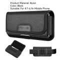 Miniatyrbilde 4 av 7: Nylon Telefonbelteveske Mobiltelefon Belteholder Veske Deksel Med Belteklips Svart For IPhone 14 Pro 14 13 Mini For Samsung Galaxy S23
