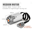 Miniatyrbillede 5 af 5: 4-pak Teknisk Kraftfunktion Motorblok Delsæt 1 Medium Motor, 1 Batteriboks, 1 Lysledning, 1
