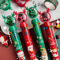 Pikkukuva 5 / 10: 10-in-1 värikäs sarjakuvakynä, yksinkertainen muotoilu, toimisto- ja koulutarvikkeet Santa Claus