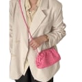 Miniatyrbild 2 av 2: PU Vävd Väska Satchel Moln Mini Läderkoppling[ch] Pink