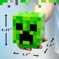 Miniatyrbild 5 av 5: Minecraft Creeper Lampa, Dekorativ Nattlampa, LED-lampa med Spel-ljud, Uppladdningsbar, Sänglampa, Vägglampa (Grön)-Xin