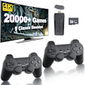 Miniatyrbillede 3 af 9: 2024 Ny Retro Spilkonsol 20.000+ Spil 4K HDMI Inkluderer 2 Trådløse Controllere Sort Sort Black 128GB
