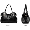 Miniatyrbilde 2 av 4: Dame Håndveske Messenger Bag, Kvinner Stor Kapasitet Myk Faux Lær Skuldervesker med Topphåndtak Crossbody Veske reste sig