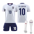 Miniatyrbild 1 av 2: Fotbollströja Barn UEFA EM 2024 England Hem Fotbollsdräkter Barn Bellingham NO.10 set 26