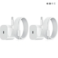 Laddare - Snabbladdare 20W USB-C - Adapter + Kabel 2m Vit 2-pack 2-Pack 2-Pack USB-C