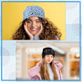 Miniatyrbillede 5 af 5: 4 stk. slouchy beanie hæklet hat efterår håndlavet strikket blomstret skull cap bomuld udskåret sommerhatte til kvinder let strikket (JS)
