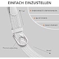 Miniatyrbillede 2 af 5: Herrebælte, elastisk flettet bælte unisex mænd kvinder flettet elastisk stretch vævet bælte 33mm(1,25\") hvidt[CH]
