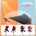 Miniatyrbild 5 av 5: Solskydd för barnvagn - UV 50-skydd - Universell passform för barnvagnar - Andningsbart och slitstarkt tyg (JS)