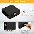 Miniatyrbillede 3 af 4: Genopladelig USB væglampe i aluminium, 5 dæmpningsniveauer, simpelt design Cool White