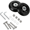 Miniatyrbillede 1 af 5: 2 stk. reservehjul til kufferter, reservehjul, lagerreparation til bagagekufferter, 70×24mm, sort