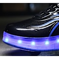 Miniatyrbillede 7 af 9: Børne LED USB Genopladelige Rulleskøjtesko med enkelt hjul, sort og blå black and blue 33