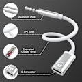 Miniatyrbillede 3 af 5: 3,5 mm Han til Type C Hun Audiokabel Analog Audio Jack Hovedtelefon Audio Adapter til MP3 Afspillere Bærbar Computer Tablets Sølv