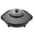 Pikkukuva 4 / 5: Sähkögrilli ja hot pot 2 in 1 kannettava keittiöväline pyöreä monitoiminen korealainen BBQ perheelle sisätiloissa piknikille retkeilyyn ulkona[ch] 36cm