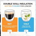 Miniatyrbilde 3 av 5: 6 stk. Dobbeltveggede Kopper Glasskrus, Transparente Dobbeltveggede Kaffekopper, Dobbeltvegget, Cappuccino, Latte og Isolert (80ml)(JS)