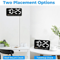 Miniatyrbillede 4 af 5: Digitalt vægur, 9 tommer LED-display med 12/24 timers format, stor skærm, lydløs drift (hvid)